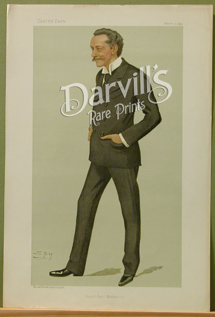 Original Vanity Fair print of Count Paul Wolff Metternich March 7 1895